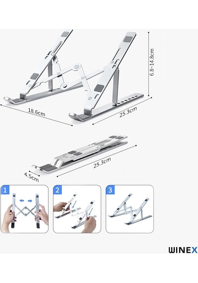 Winex Alüminyum Ayarlı Laptop Apple Uyumlu MacBook MatebookNotebook Stand 3369