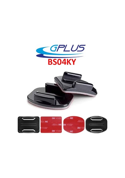 Gplus Bs04ky 4 Parça Oval Eğimli Yüzey Ve Flat Düz Zemin Aksiyon Kamera Uyumlu 3m Yapışkan Motor Kask Bağlantı Seti Siyah