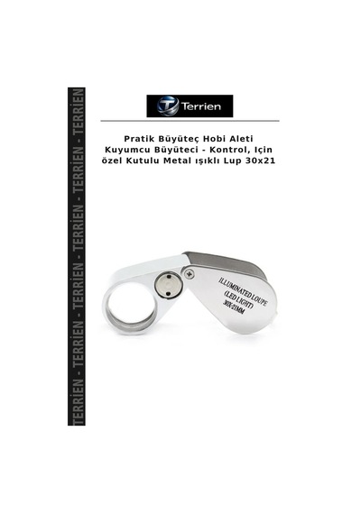 Pratik Büyüteç Hobi Aleti Kuyumcu Büyüteci - Kontrol, Için Özel Kutulu Metal Işıklı Lup 30x21