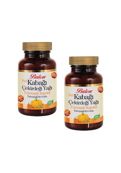 2 Adet - Balen Kabak (Bal Kabağı) Çekirdeği Yağı 100 X 1380 MG