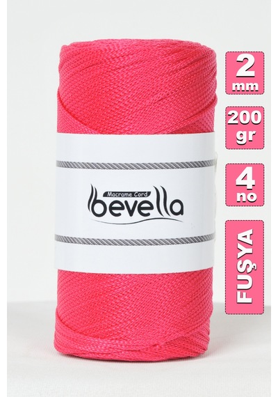 2 Mm - 200 Gr Polyester Fuşya Makrome Ipi Polyester Makrome Ip Supla Ip Ve Çanta Ipliği