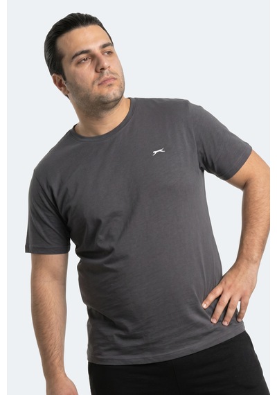 Slazenger Rosalva Jmb Erkek Büyük Beden Koyu Gri Tişört