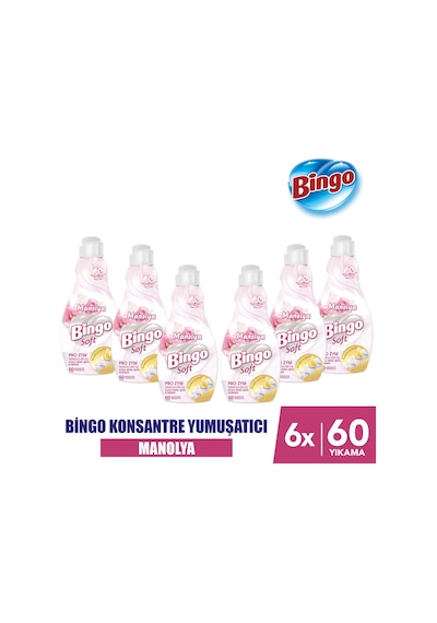 Bingo Soft Konsantre Çamaşır Yumuşatıcısı Manolya 6 x 1440 ML