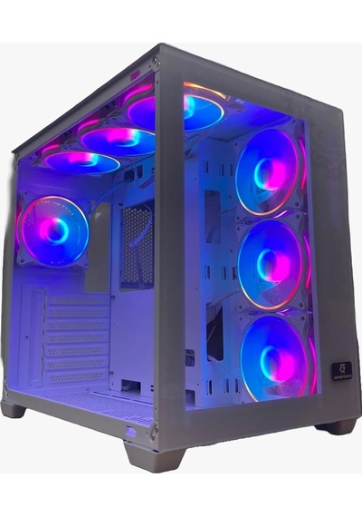 Lıquıd Beyaz 7x120mm Rgb Fanlı Kumandalı Ve Kontrolcülü Atx Oyuncu Bilgisayar Kasası