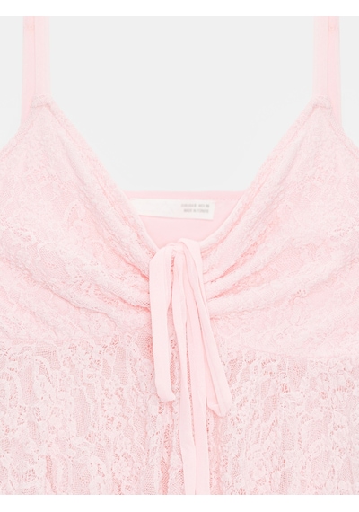 Dilvin 32768 Askılı Dantel Top-açık Pembe