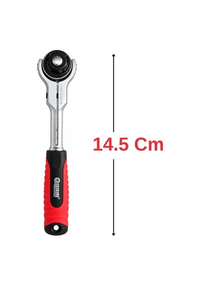 Arm 1/4 Mafsallı Lokma Cırcır Kolu 72 Diş 140 Mm