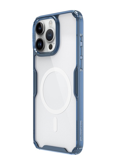 Nillkin Apple Uyumlu iPhone 15 Pro Magsafe Özellikli Nature Tpu Pro Kapak Mavi