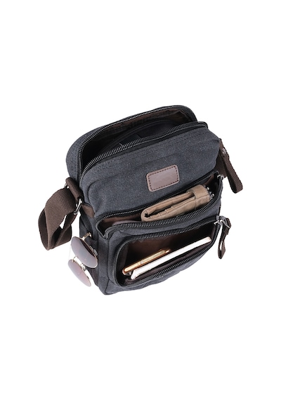Bagacar 5067 Kanvas Çapraz Omuz Postacı Çantası Siyah