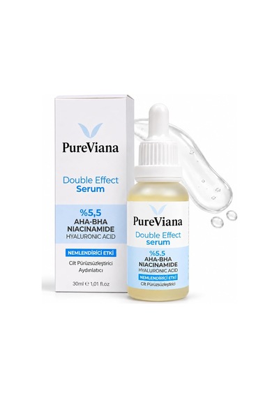 Double Effect Serum 30ml Aha-bha + Niacinamide Aydınlatıcı, Gözenek Sıkılaştırıcı, Ton Eşitleyici
