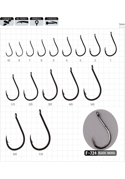 Sasame Chinu Ringed F-724 Serisi Olta İğnesi Standart-2/0 Standart