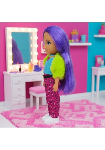 Ankiki Moda İkonu Bebek Figür 13 Cm - Mor Saçlı Hip-hop Rüzgarı