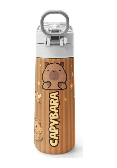 Coral High Kids Kapibara Desenli Pipetli Ve Direkt İçim Çelik Termos 500 Ml 31790 Kahverengi