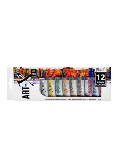 Akrilik Tüpler Seti 12 Mm 12 Renk No: 07521 11412 Art-x