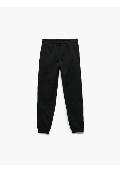 Koton Beli Lastikli Cep Detaylı Şardonlu Okul Jogger Eşofman Altı Siyah 7wkb40036tk