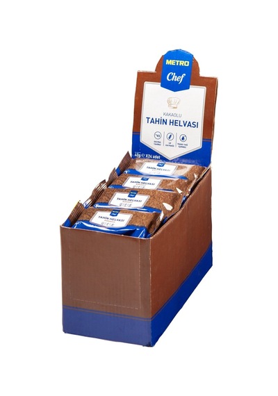 Metro Chef Kakaolu Helva 24'lü 40 G - Pratik Tatlı Atıştırmalık 3'li Ekonomik Paket - 3 Adet Tarı