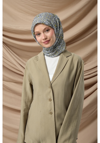 Silk Home Soft Eşarp 73093-22 Asit, Yağ Yeşili, Gri, Ekru