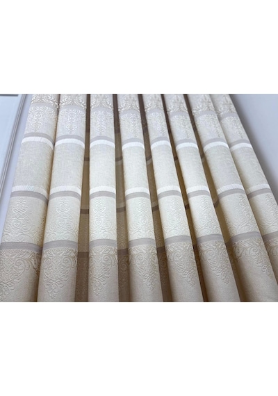 Nivemeshome Çakı Fj672069 V-115 Krem 1/3 Sık Pileli Fon Perde Apm Krem