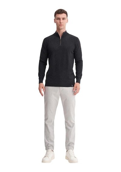 Cazador Premium Courspoun Slim Fit Yarım Balıkçı Kazak-33250 Siyah