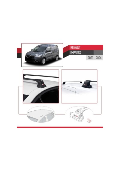 İpqi Renault Express 2021-2025 Arası İle Uyumlu Ace-3 Ara Atkı Tavan Barı Siyah 2 Adet