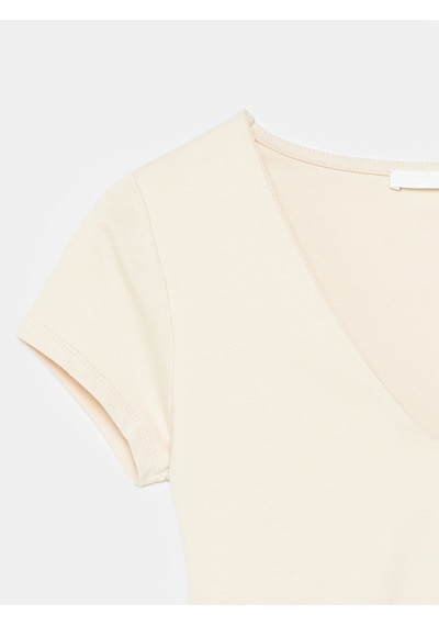 Dilvin 32840 V Yaka Basic T-shirt-taş