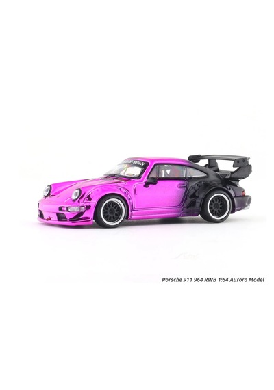 Aurora Model Porsche Rwb 964 Chrome Metallıc Purple Pembe Krom 1/64 Pleksi Limitli