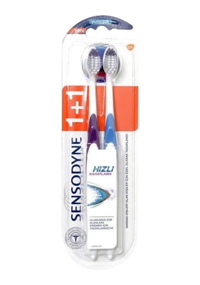 Sensodyne Hızlı Diş Fırçası Soft 2'li Mavi - Mor