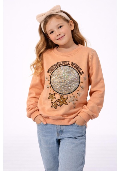Çocuk Giyim Kız Çocuk Sweatshirt Turkuaz