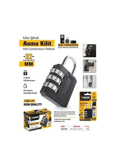 Şifreli Asma Kilit 32 Mm