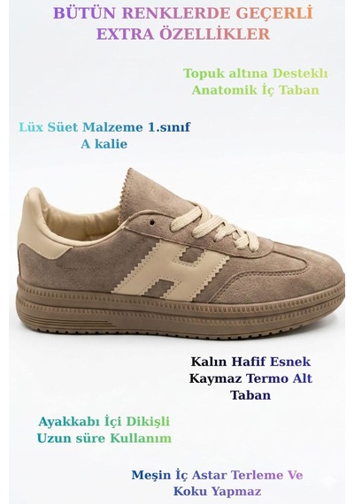Mcdark Kadın Vizon Süet Sneaker Ayakkabı