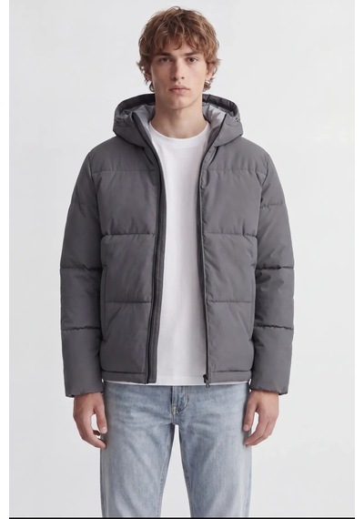 Jack & Jones Erkek Jjgalaxy Kapüşonlu Şişme Mont 12303930 Asfalt
