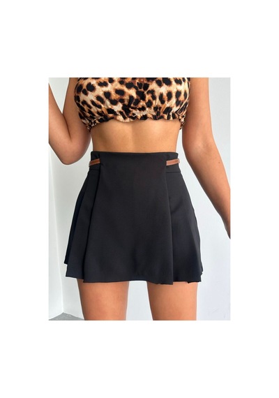 Verymoda Kemer Detaylı Şort Etek D2641 Siyah