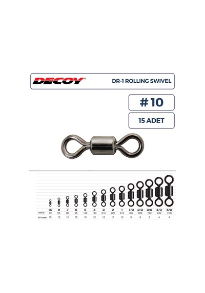 Decoy Dr-1 Rolling Swivel Rulmanlı Fırdöndü 10 40lb 15 Adet