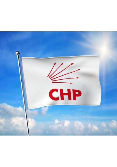 Beyaz Cumhuriyat Halk Partisi Chp Bayrağı Premium Raşel Kumaş 100x150 Cm Diğer