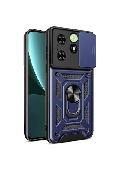 Tecno Spark 20 Uyumlu Kılıf Magnetik Standlı Kamera Korumalı Zore Sürgülü Vega Kapak