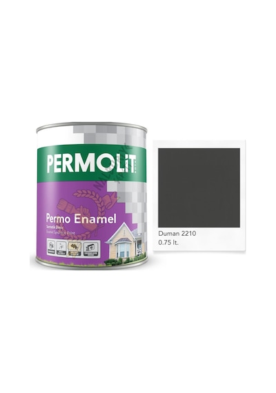 Permolit Enamel Sentetik Yağlı Boya Duman Gri 0.75 Lt. 0.75 L