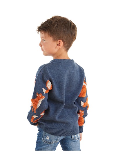 Denokids Mshb&g Tilki Erkek Çocuk Lacivert Triko Kazak Çok Renkli
