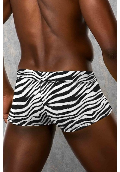 Doreanse Erkek Modal Zebra Çizgili Mini Paça Boxer 1795 (389420304) Beyaz - Siyah