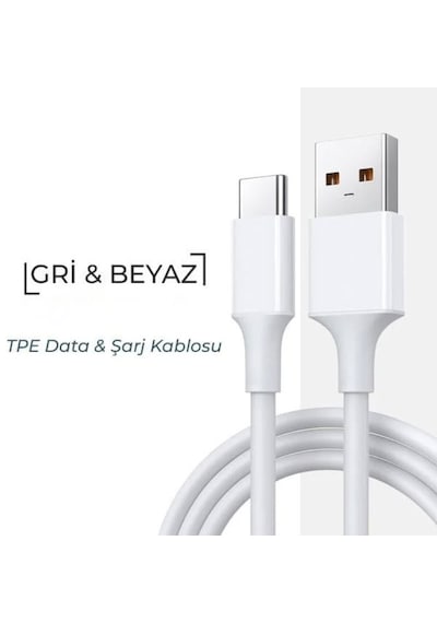 Torima 120w Şarj Cihazı + Hızlı Şarj Destekli Kablo 1-Beyaz