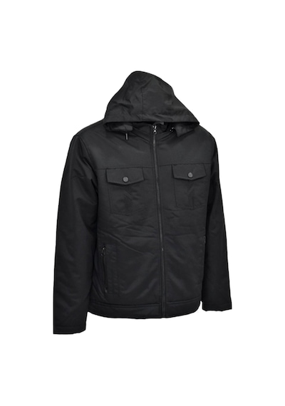 Erkek Spor Kapüşonlu Mont Bgl-st03938 Siyah
