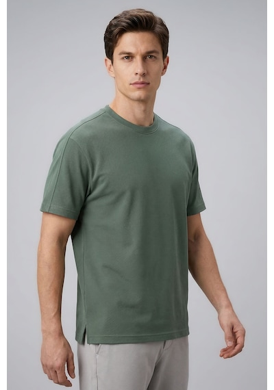Rahat Form O Yaka 3lü Paket Siyah-ekru-açık Yeşil Erkek T-shirt - 88495 Siyah - Ekru