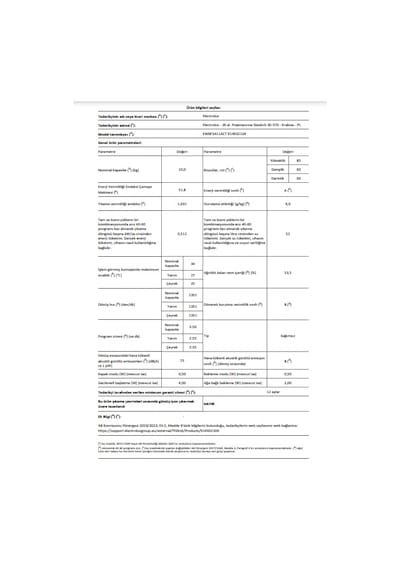Electrolux Sensicare EW6F3411ACT 600 Serisi 10 KG 1400 Devir Autodose WİFİ Çamaşır Makinesi Beyaz