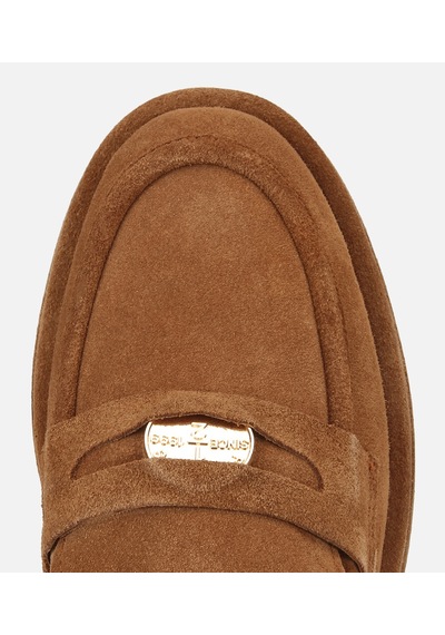 Hotiç Kadın Süet Deri Taba Tokalı Klasik Loafer