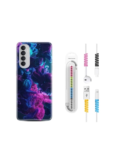 Oppo Reno 4 Pro Kılıf Kablo Koruyuculu Cloud Purple 1804