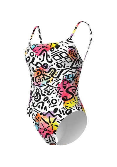 Arena Water Prints Swimsuit Kadın Çok Renkli Yüzücü Mayo 009398150 Beyaz