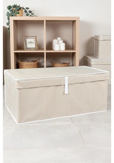 3 Adet Alas Kahverengi Çok Amaçlı Kapaklı Kutu Hurç Megaplus 70x40x30 Cm