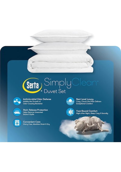 Simply Clean Ultra Yumuşak Hipoalerjenik Lekeye Dayanıklı 3 Parça Düz Nevresim Takımı, Allık, Tam, Queen Çok Renkli