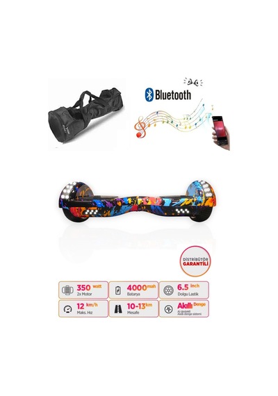 Citymate Elektrikli Kaykay Akıllı Denge Hoverboard + Hoverkart + Çanta Full Ledli Extrem Paket D26