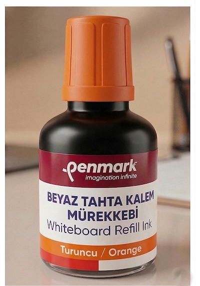 Turuncu Yazı Tahta Kalemi Mürekkebi 30 Ml 2 Adet Penmark Tahta Kalemi Mürekkepi Kolay Silinebilir Doldurulabilir Canlı