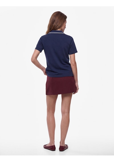 Koton Modal Kumaş Regular Fit Biyeli Kısa Kollu Polo Yaka Tişört Lacivert 7wak50132ek