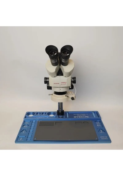 Myscope Td-7s Kamera Yuvalı Profesyonel Trioküler Beyaz Kafa Tamir Mikroskobu Geniş Mavi Çalışma Tablası My-7s